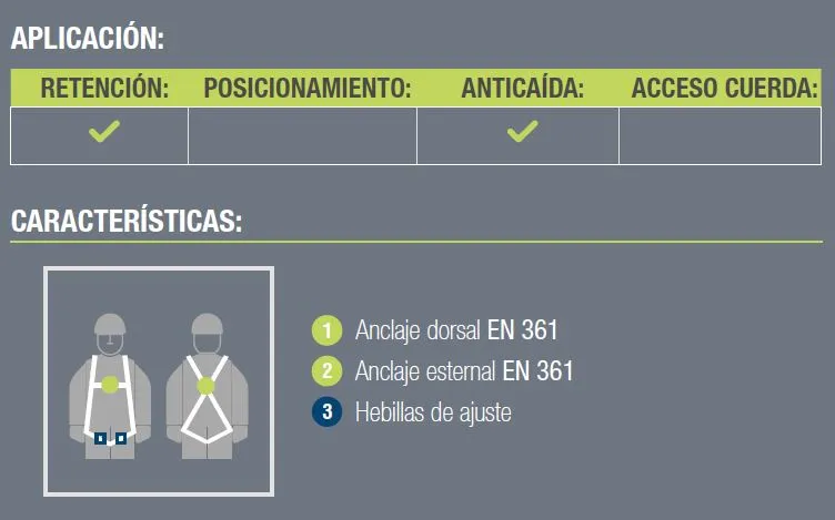 Arnés anticaídas con dorsal y esternal - Imagen 3